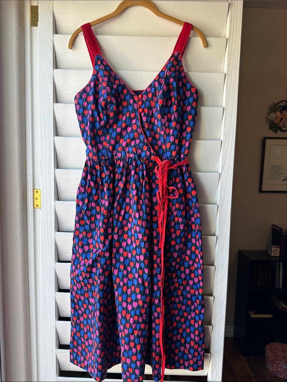 Vintage Lanz Floral Mod Sundress Day Dress 60s 70s Mod Medium